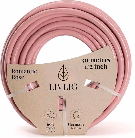 Serpentino per giardino 30 metri - duraturo e flessibile - rosa - PVC riciclato