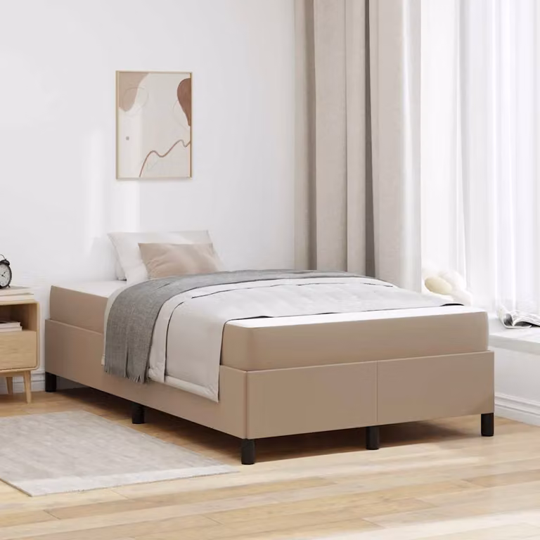 Struttura del letto moderna vidaXL in tessuto con doghe in legno, L 120 x P 200 cm