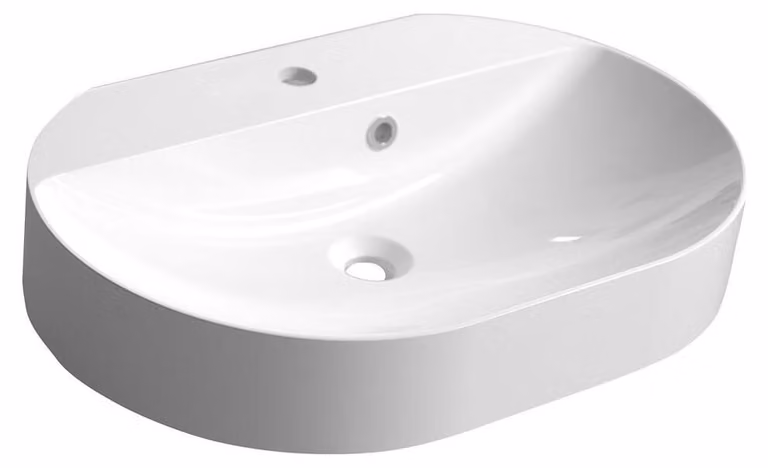 Sapho Helen - Lavabo 632x434 mm, con troppopieno, foro per rubinetto, bianco HE063