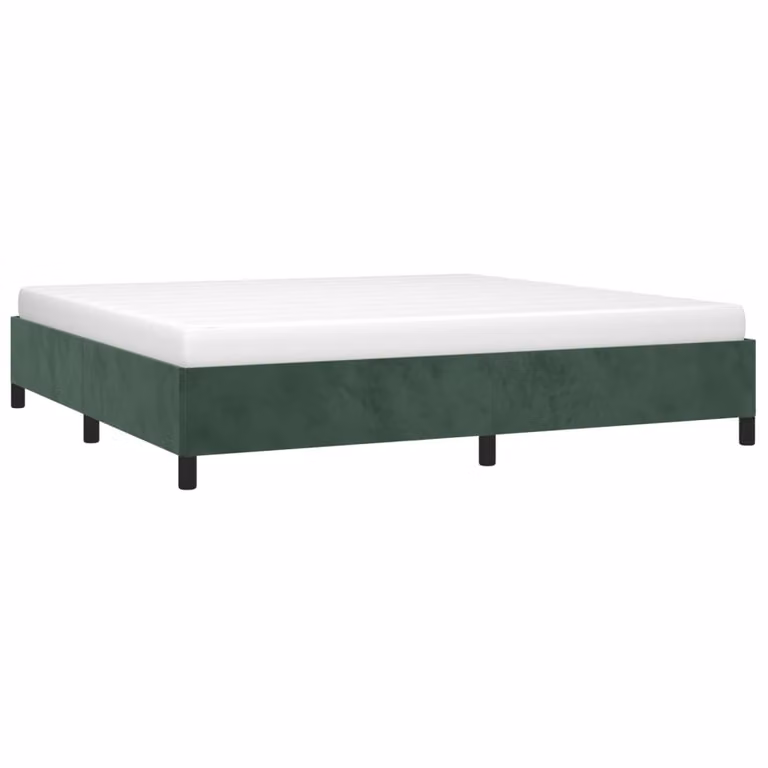 Giroletto senza Materasso Verde Scuro 200x200 cm in Velluto