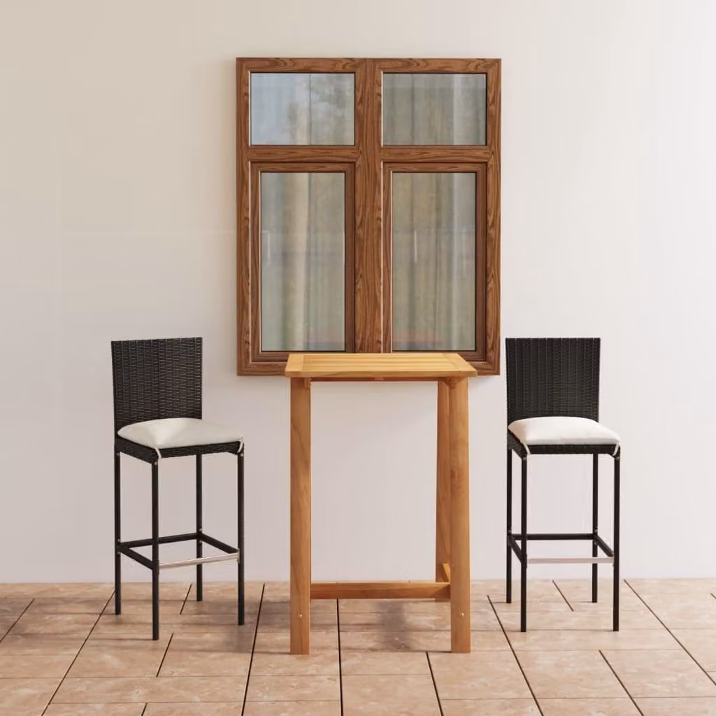 Maison Exclusive - Set da giardino da 3 pezzi con cuscini, nero
