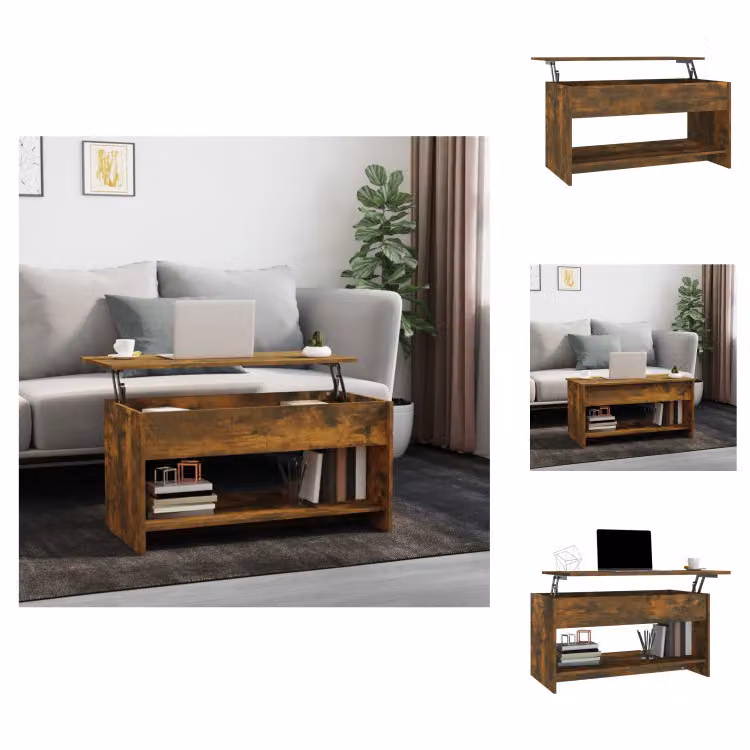 vidaXL Tavolino in rovere affumicato 102x50x52,5 cm materiale a base di legno - Tavolini da caffè