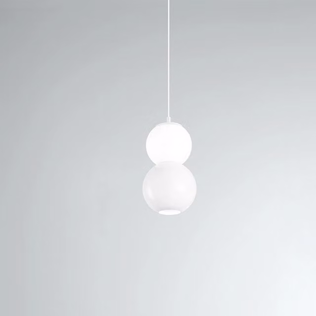 Lampadario Sospeso Contemporaneo Perenz Illumina in Metallo e Vetro Bianco con LED Luce Calda 3000K