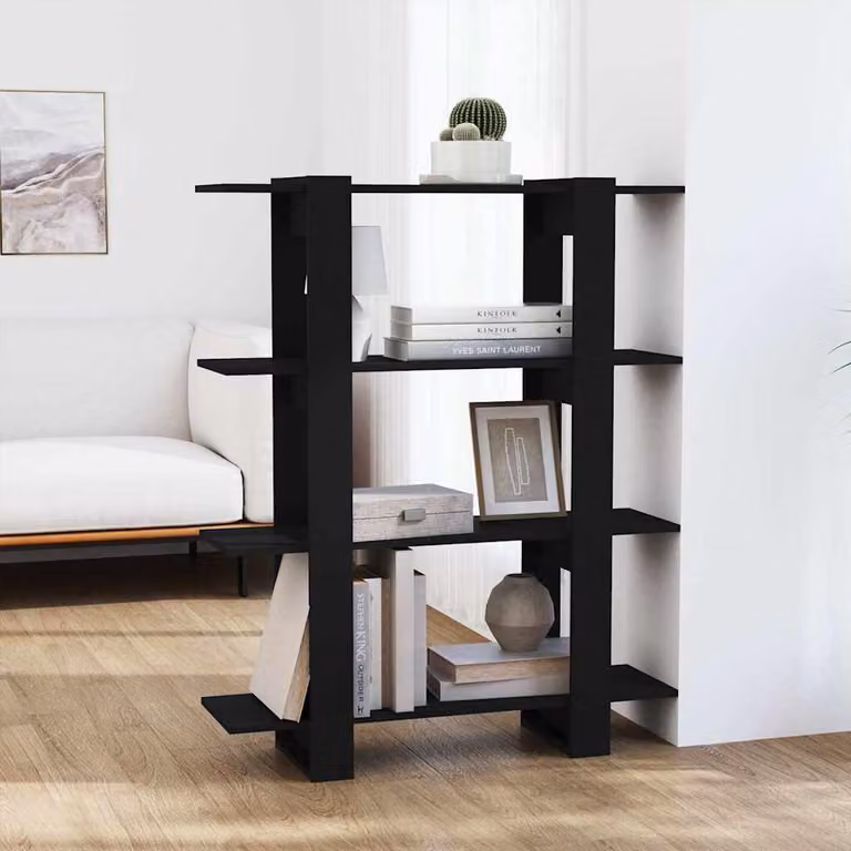 Libreria/Divisorio vidaXL Nero L 100 cm, P 30 cm, H 123,5 cm