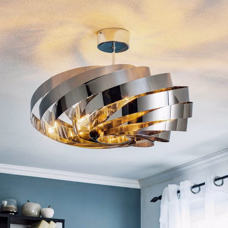 Plafoniera soffitto Vento Domiluce, dimmerabile, Cromo / Argento, Soggiorno / Sala da pranzo, Metallo, Moderno, Plafoniera