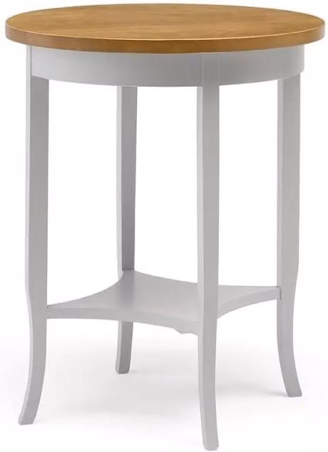 Tavolino rotondo in legno bianco/noce ø 60 h 72 - Mobili 2G