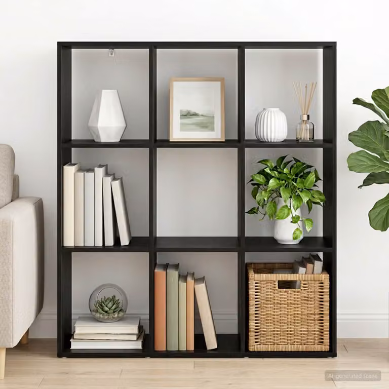 Armadio per libri vidaXL in legno ingegnerizzato, disponibile in nero o marrone, L 102 cm x P 29 cm x H 103,5 cm