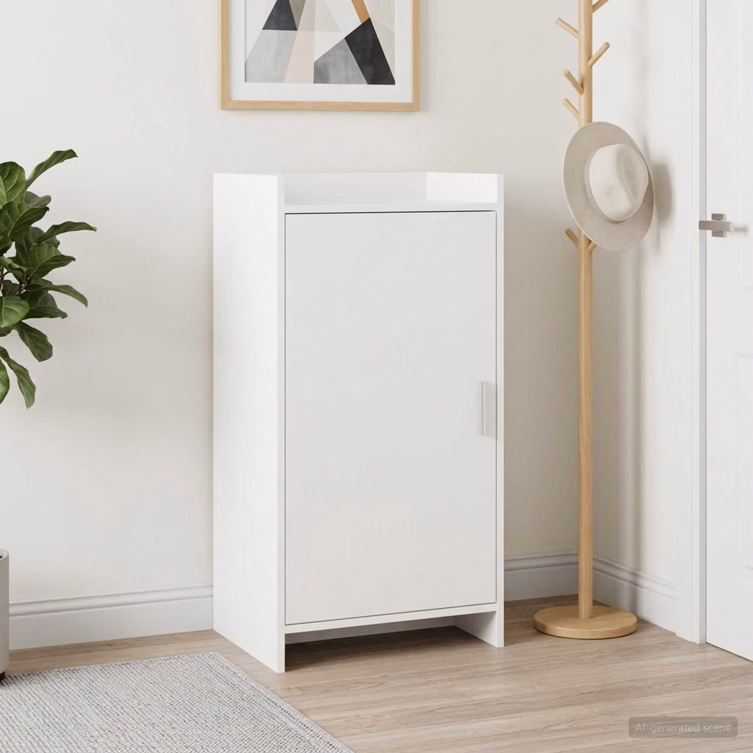 Mobile porta scarpe moderno vidaXL Bianco in MDF L/P/H: 48 x 36 x 92 cm