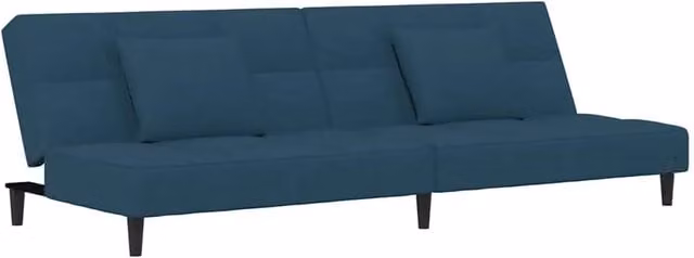 Divano letto | Sof¨¤ letto | Letto singolo a 2 Posti con 2 Cuscini Blu in Velluto