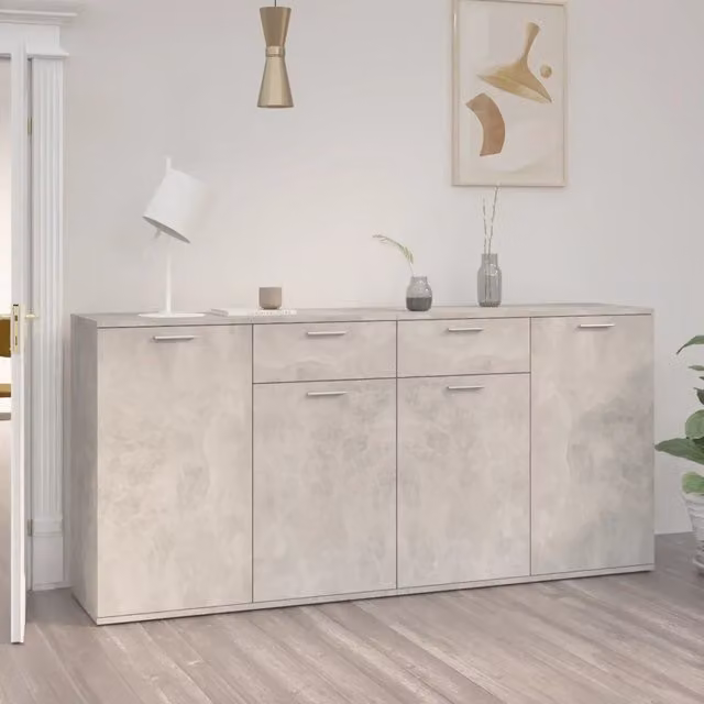 Credenza Grigio Cemento 160x36x75 cm in Legno Multistrato 3074931