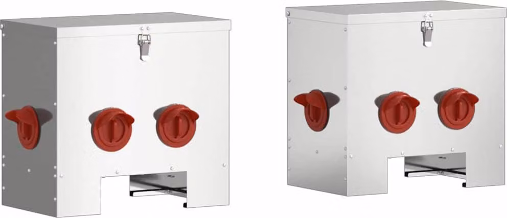 Feeder per pollo 2 pcs Argento 40,5 x 25 x 38 cm
