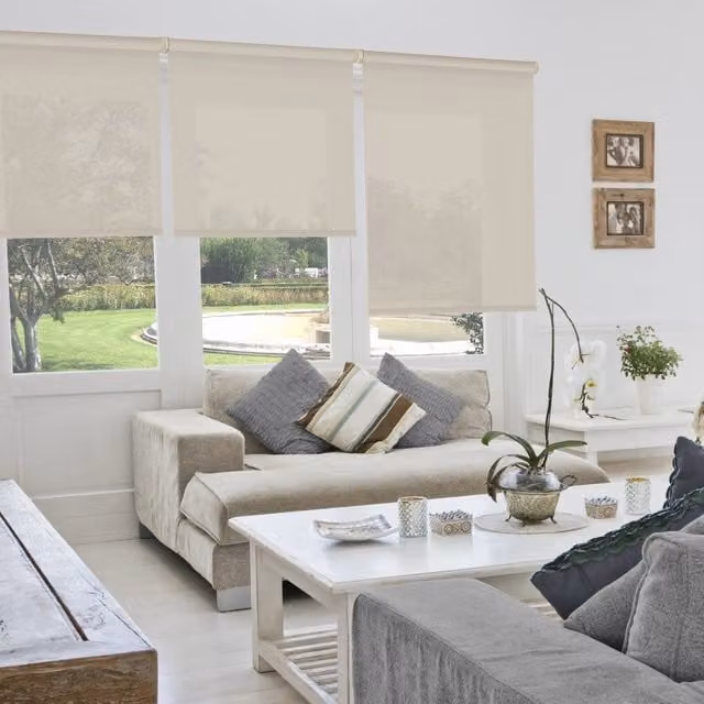 Tenda a rullo Screen VIEWTEX colore sabbia con grado di apertura 10% L: 150 cm, H: 250 cm