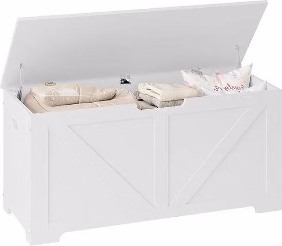 Contenitore in legno impermeabile per giocattoli - 100x40x47 cm - 76 litri - Bianco