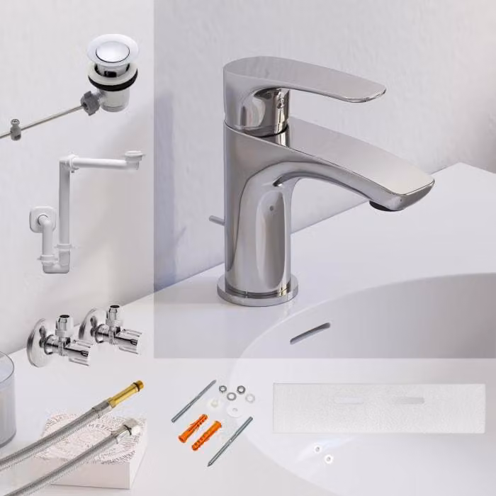 Set di montaggio e accessori per lavabo con mobile sottolavabo, marca Kronenbach Rivara
