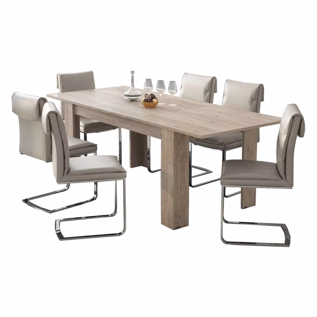 Tavolo allungabile Campora in legno rovere grigio, forma rettangolare, L: 220 cm, P: 90 cm, H: 75 cm – 2