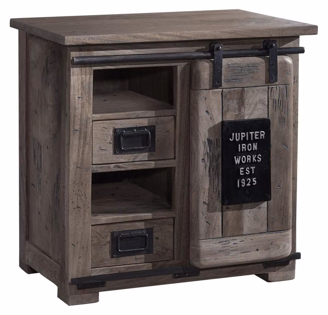 MASSIVMOEBEL24 | RAILWAY #223 Comò in legno di mango - laccato / grigio 70x45x70