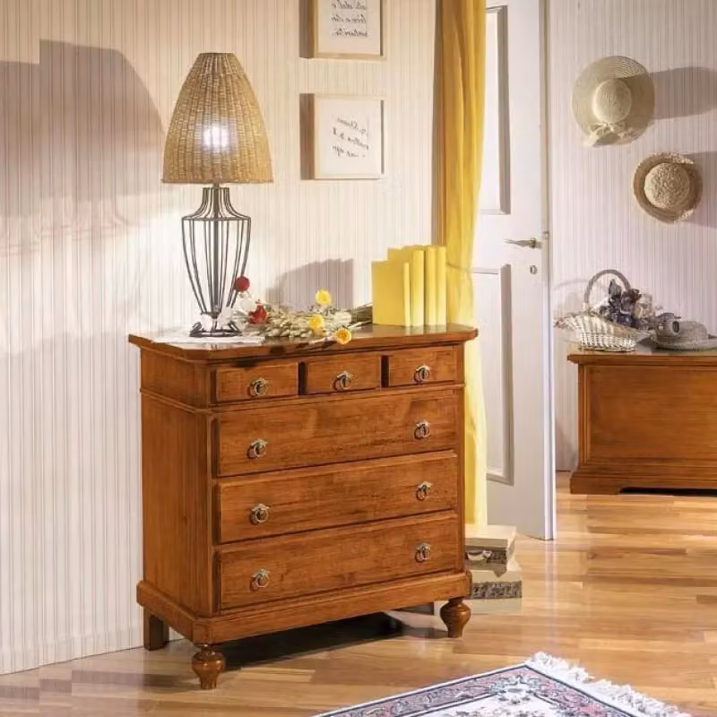 Comò in legno con 6 cassetti Mobili 2G color noce L: 90 cm, P: 45 cm, H: 88 cm – 2