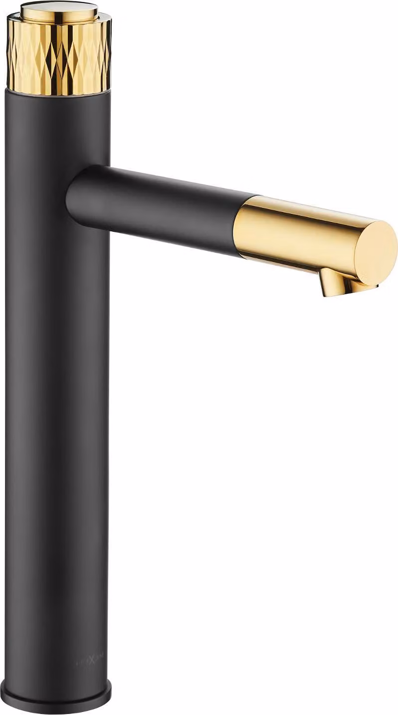 Mexen Diamond rubinetto lavabo alto, nero/oro - 71510-75