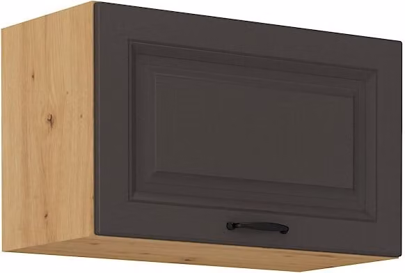 Armadietto per cappa aspirante SOPHIA - larghezza 60 cm, grigio scuro / rovere artisan