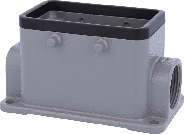 HARTING Han 10B Base bassa, 2xM25 uscita cavo laterale, per 2 staffe (nella parte superiore) Vite M25