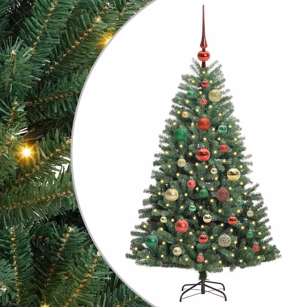 Albero di Natale Artificiale con Rami Pieghevoli Verde 120 cm