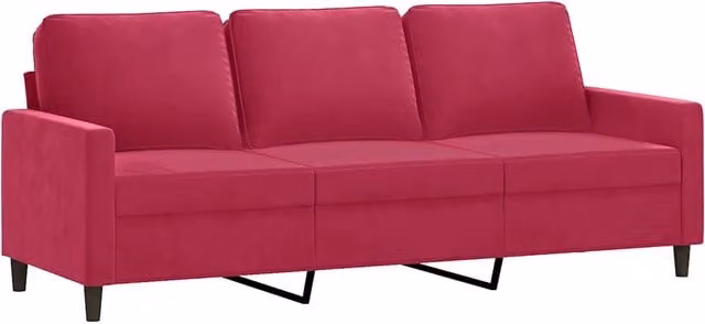 Divano | Divano da soggiorno | Sofa a 3 Posti Rosso Vino 180 cm in Velluto