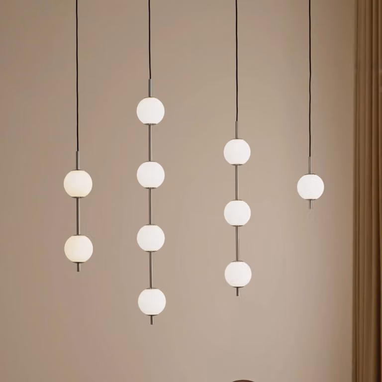 UMAGE Lampada a sospensione Audrey, dimmerabile, Alluminio / Grigio / Zincato, Soggiorno / Sala da pranzo, Metallo, Design, Lampada a sospensione