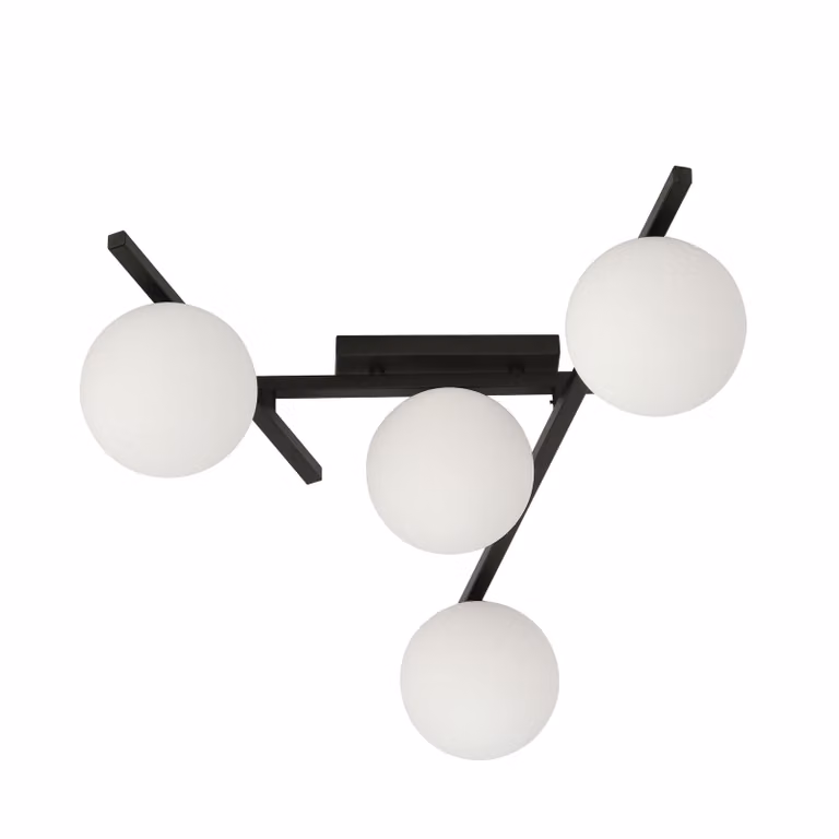 Lampada da soffitto Emibig 4xE14 40W SMART 4 NERO/OPAL 1103/4