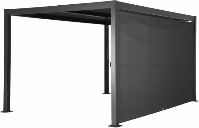 Pergola bioclimatica Sweeek in alluminio e acciaio con tenda, colore antracite, L: 4 m, P: 3 m