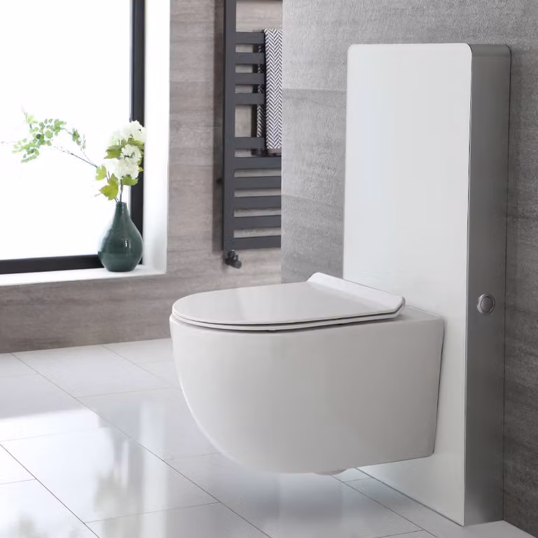 Sanitario Bianco Senza Brida Otterton con Telaio Esterno Bianco 500mm - Saru