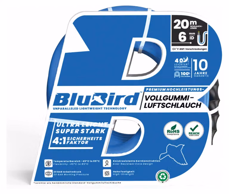 Set di tubi per officina Riegler "BluBird", fissaggio rapido, Ø12x6, 20 m