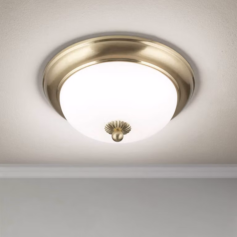 ORION Plafoniera soffitto Empire, dimmerabile, Ottone / Oro, Soggiorno / Sala da pranzo, Metallo, Antico, Plafoniera