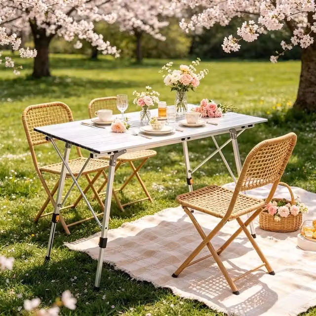Tavolo da giardino pieghevole ¨C Minimal ¨C altezza regolabile esterno