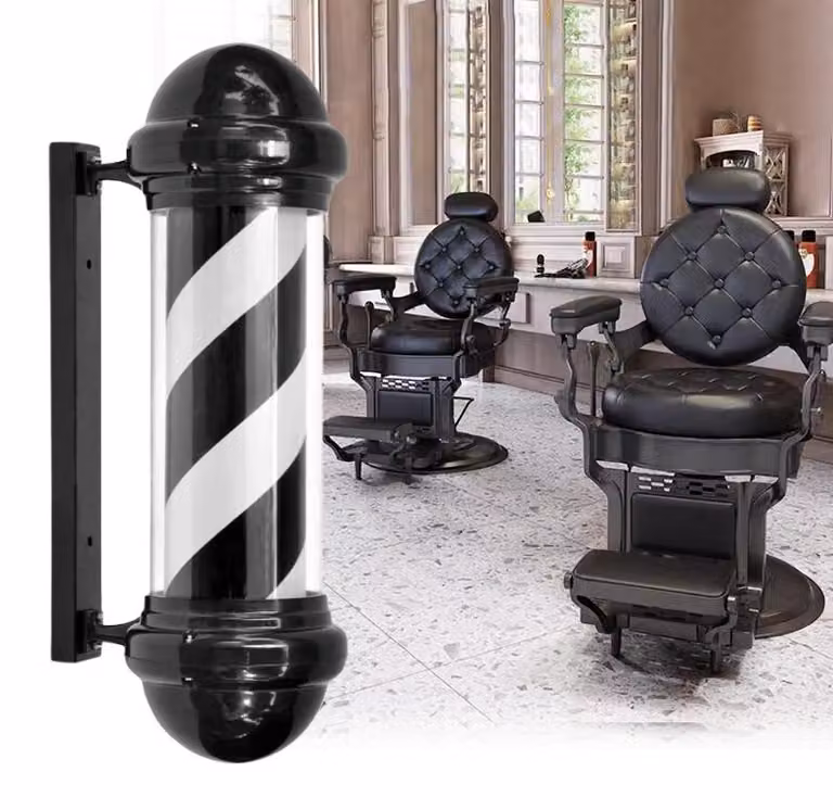 Plafon colonna lampada LED barbershop insegna pubblicitaria salone 124,5 cm