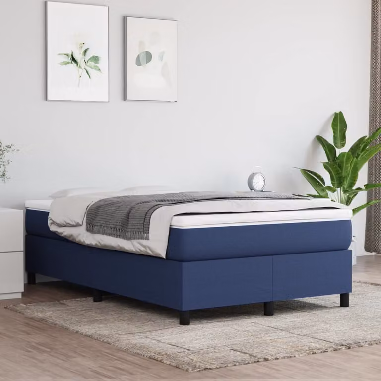 The Living Store Box spring bed Blue 120x200 cm Tessuto