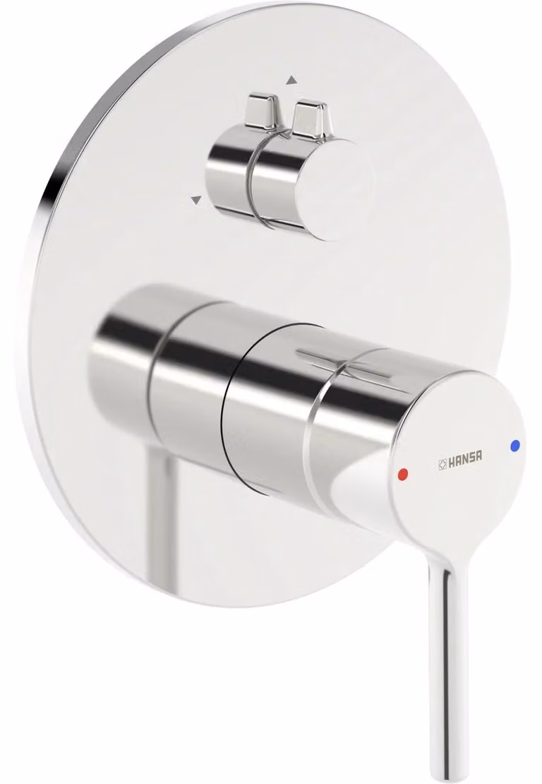 Set completo di miscelatore monocomando Hansa a due vie, HANSAVANTIS 8260, rosetta rotonda, cromato, leva a perno, 1 pz.