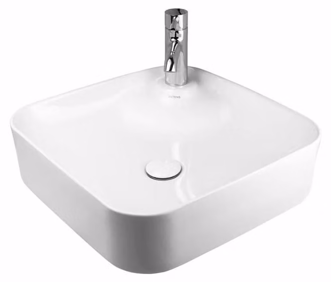 OLTENS Lavabo da incasso quadrato, 42,5 x 42,5 cm, con foro per rubinetto, dotato di tecnologia SmartClean
