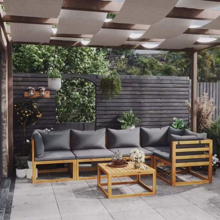 Maison Exclusive - Set da giardino 6 pezzi con cuscini in legno massello di acacia