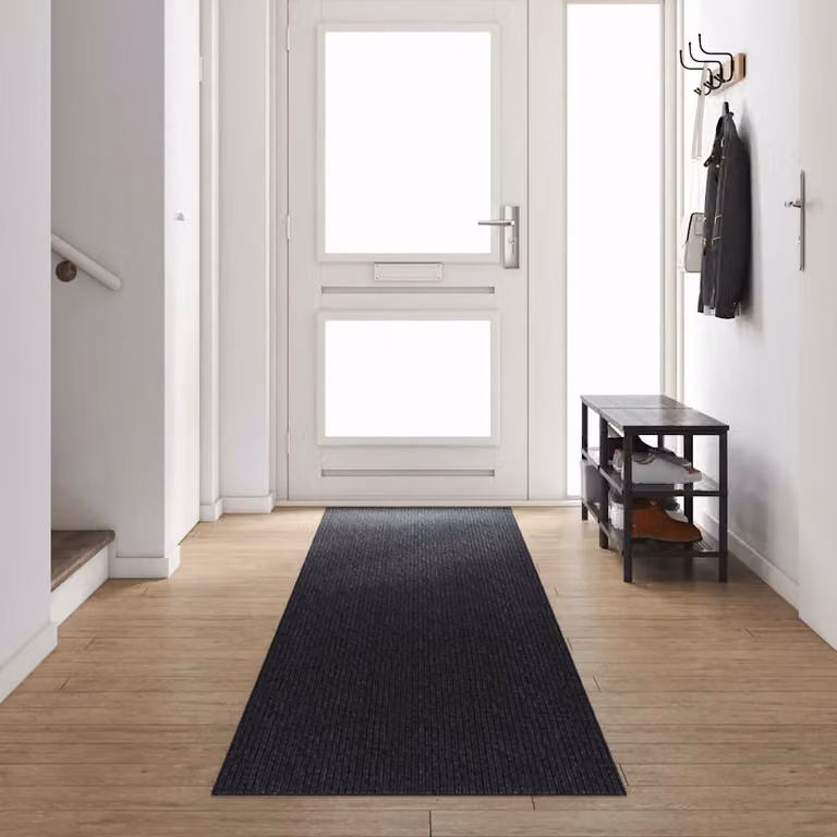 Runner in moquette vidaXL antracite, lavabile e antiscivolo, L: 80 cm x P: 500 cm
