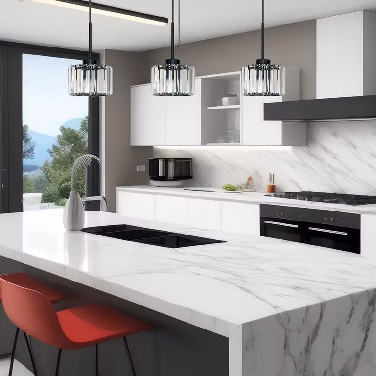 Lampadario A Sospensione Nero In Vetro Omena 14-955