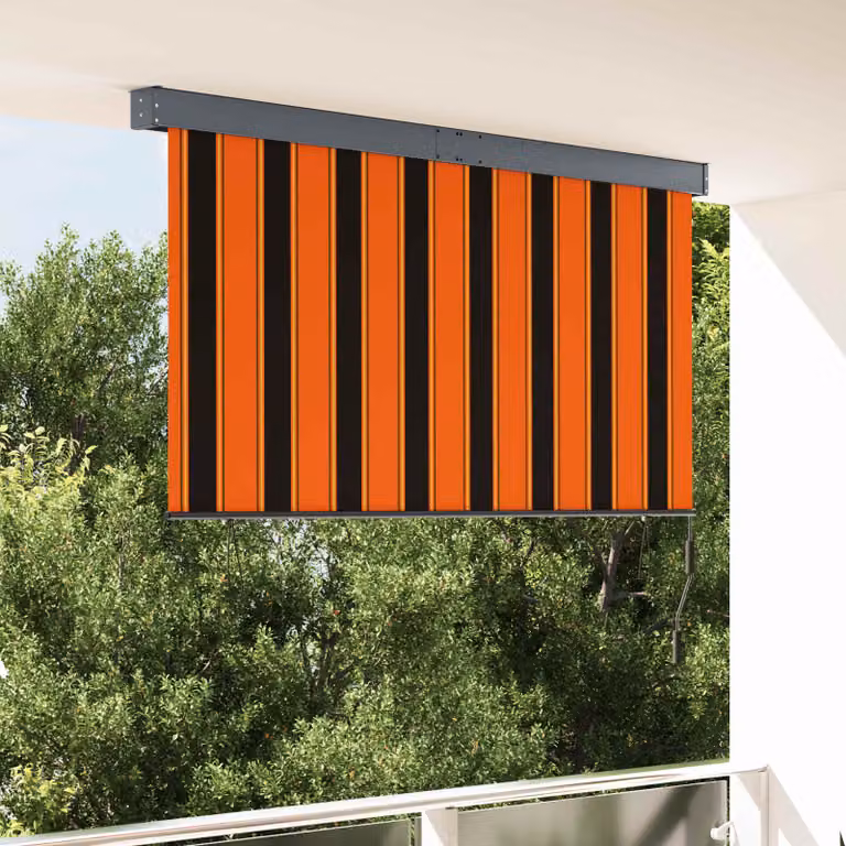vidaXL Tenda a rullo arancione e marrone in poliestere e alluminio L: 180 cm, H: 250 cm