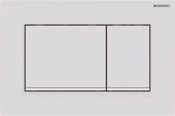 Placca di Copertura 2 Tasti Sigma 30 Geberit Bianco Opaco Bordo Inf Bianco