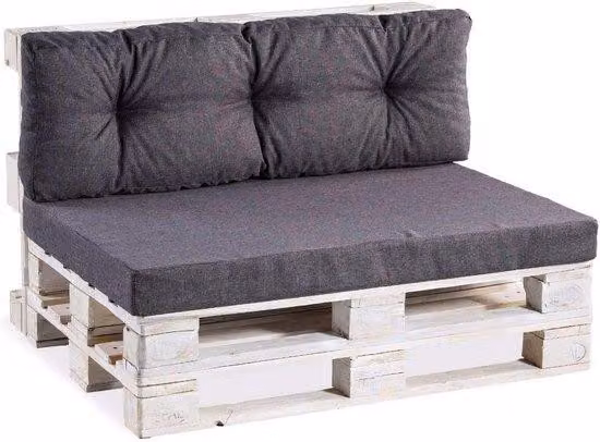 Set di cuscini per pallet, 120x50 cm - Cuscini grigi antracite per panche realizzate con pallet - Idrorepellenti e resistenti ai graffi