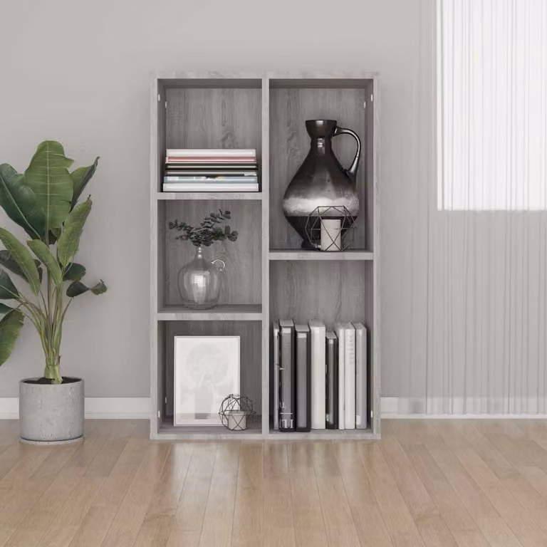 Libreria/Credenza vidaXL in Legno Multistrato e MDF Grigio, L 50 cm x P 25 cm x H 80 cm