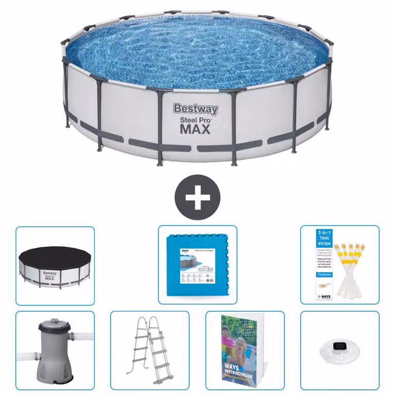 Piscina gonfiabile Bestway Steel Pro MAX, rotonda, 427x122 cm, composta da 6 parti, modello S674