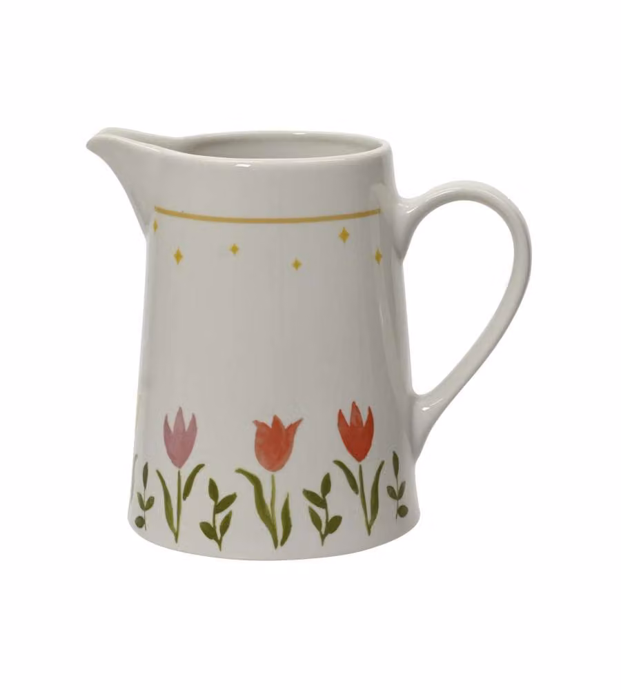 Brocca Porcellana Tulipano Bianco 18,5x9,2xH16,5 cm da Tavola Elegante
