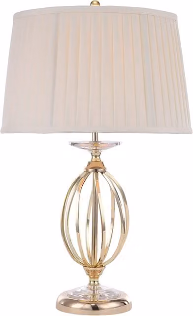Lampada da tavolo classica ottone paralume bianco Aegean E27