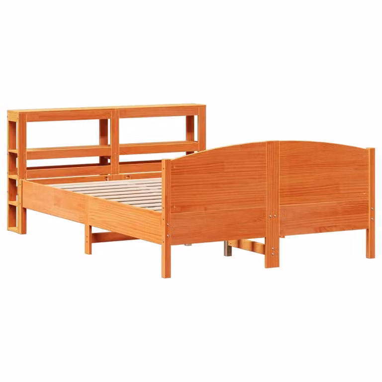 vidaXL Letto in legno massiccio senza materasso Wax brown 150x200 cm Legno di pino