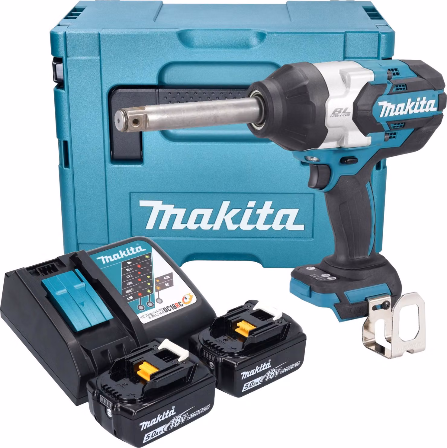 Avvitatore a impatto a batteria Makita DTW 1005 RTJ 18 V 1360 Nm 3/4" Brushless + 2x batteria 5,0 Ah + caricabatteria + Makpac