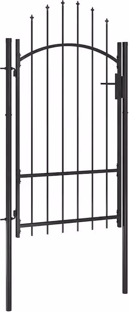 Cancello da giardino singolo Woerden vidaXL in acciaio nero L: 1 m, H: 1,7 m